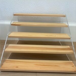 Light Oak/ Clear Acrylic Display or Kitchen Spice Shelf